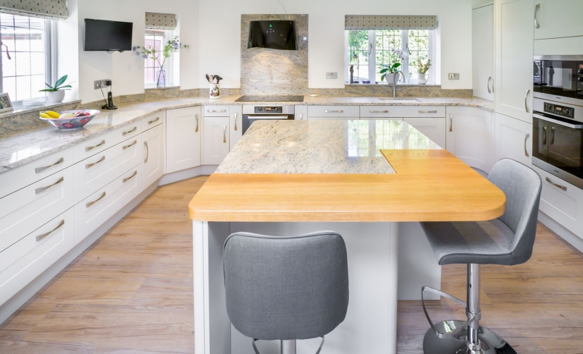 Kitchen with wine cooler