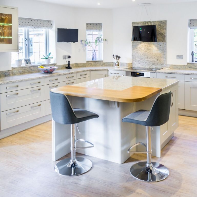 White kitchen with natural light