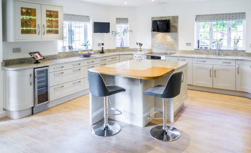 White kitchen with natural light