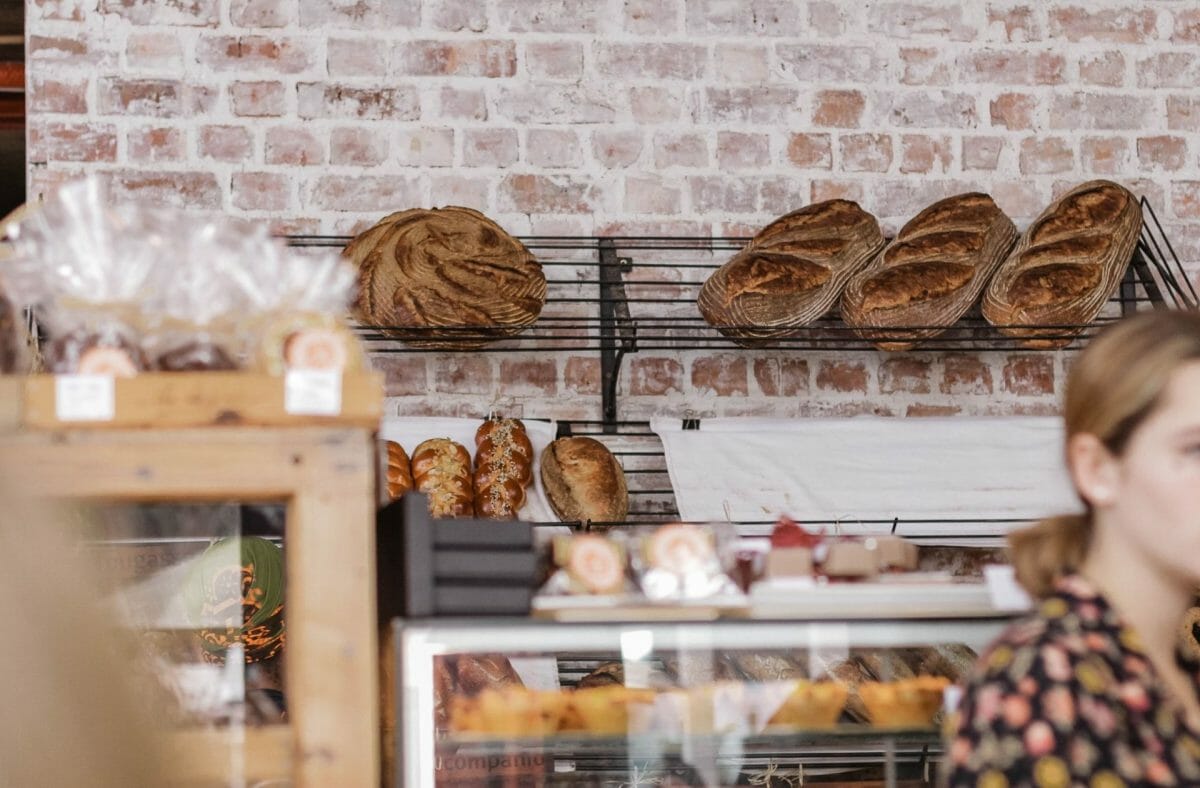 freshly produced bread