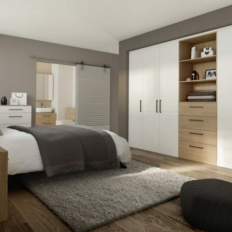 Roma Blonde Wood & Frost White Bedroom